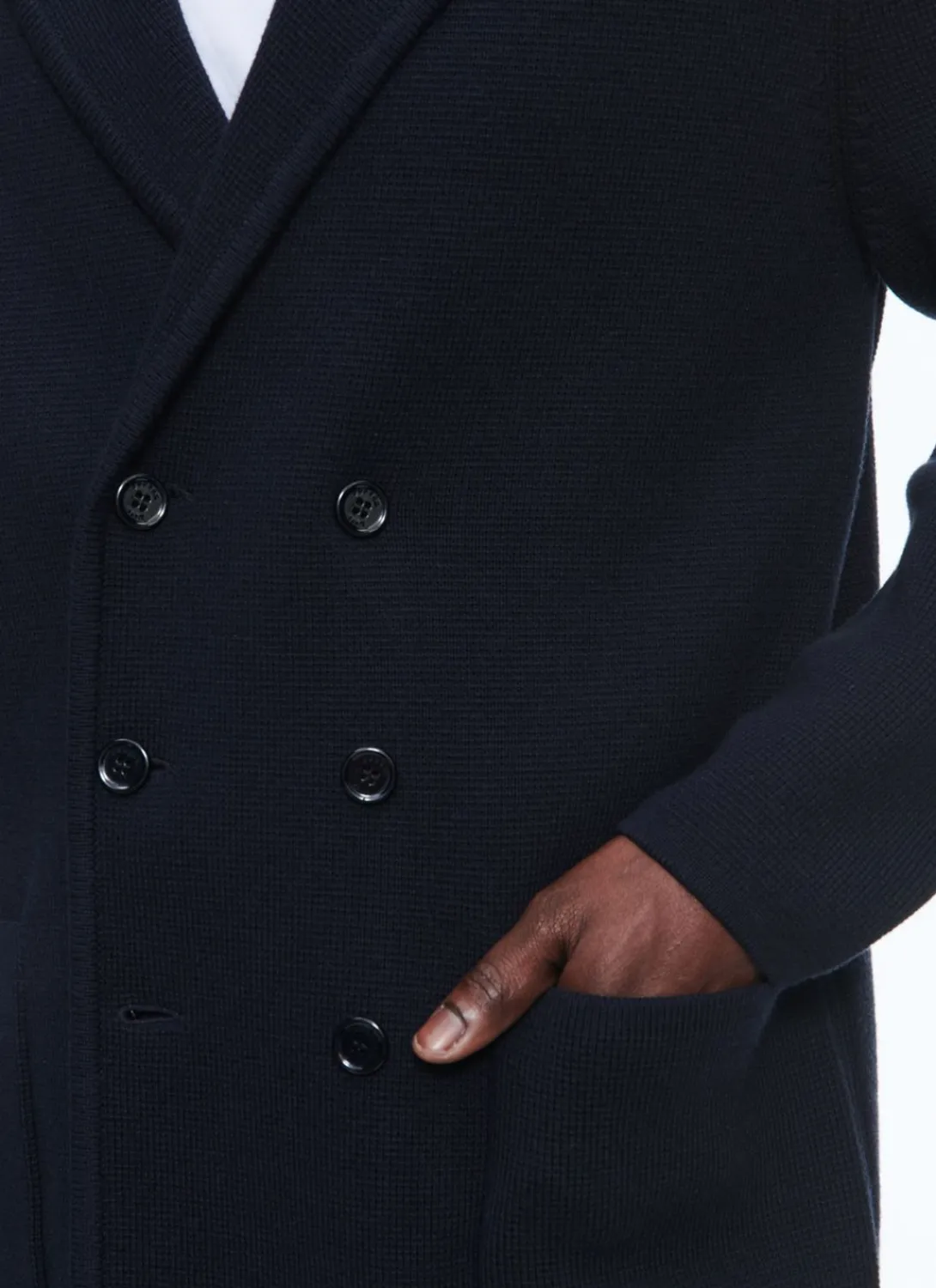Fursac Wool And Cotton Tailored Cardigan Navy Blue Best