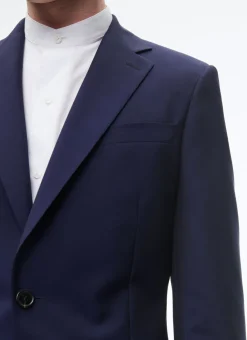 Fursac Wool And Mohair Fitted Suit Indigo Blue Discount