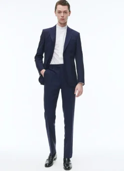 Fursac Wool And Mohair Fitted Suit Indigo Blue Discount