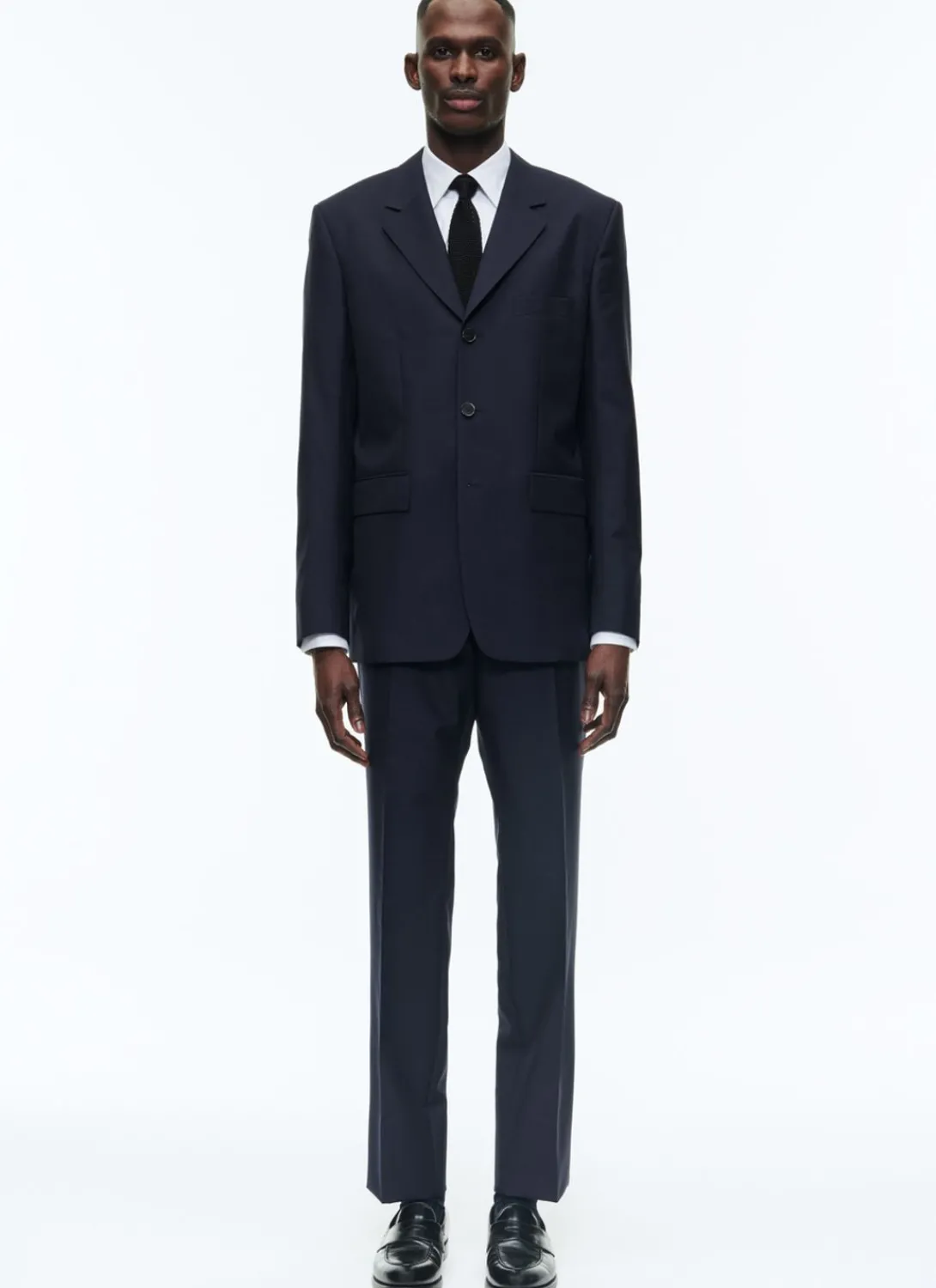Fursac Wool And Mohair Serge Fitted Suit Navy Blue Store