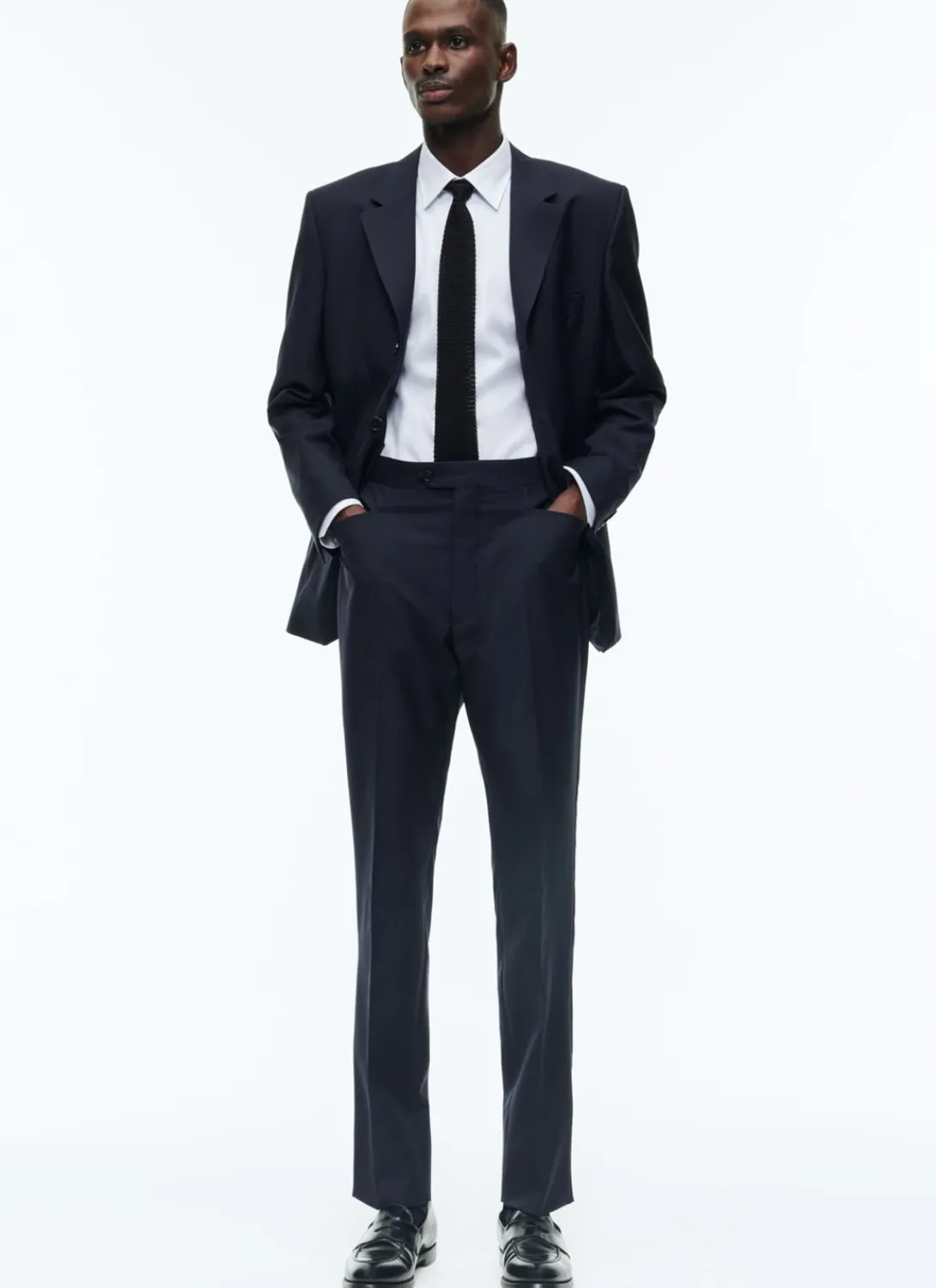 Fursac Wool And Mohair Serge Fitted Suit Navy Blue Store