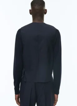 Fursac Wool And Mohair Suit Waistcoat Navy Blue Best Sale
