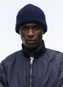Fursac Wool Beany Hat Navy Blue Hot