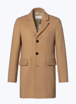 Fursac Wool Broadcloth Fitted Coat Camel Discount