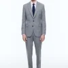Fursac Wool Canvas Fitted Suit Grey Hot