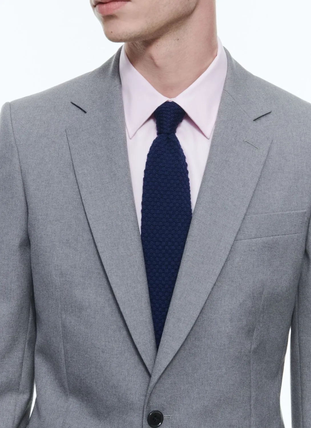 Fursac Wool Canvas Fitted Suit Grey Hot