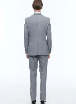Fursac Wool Canvas Fitted Suit Grey Hot