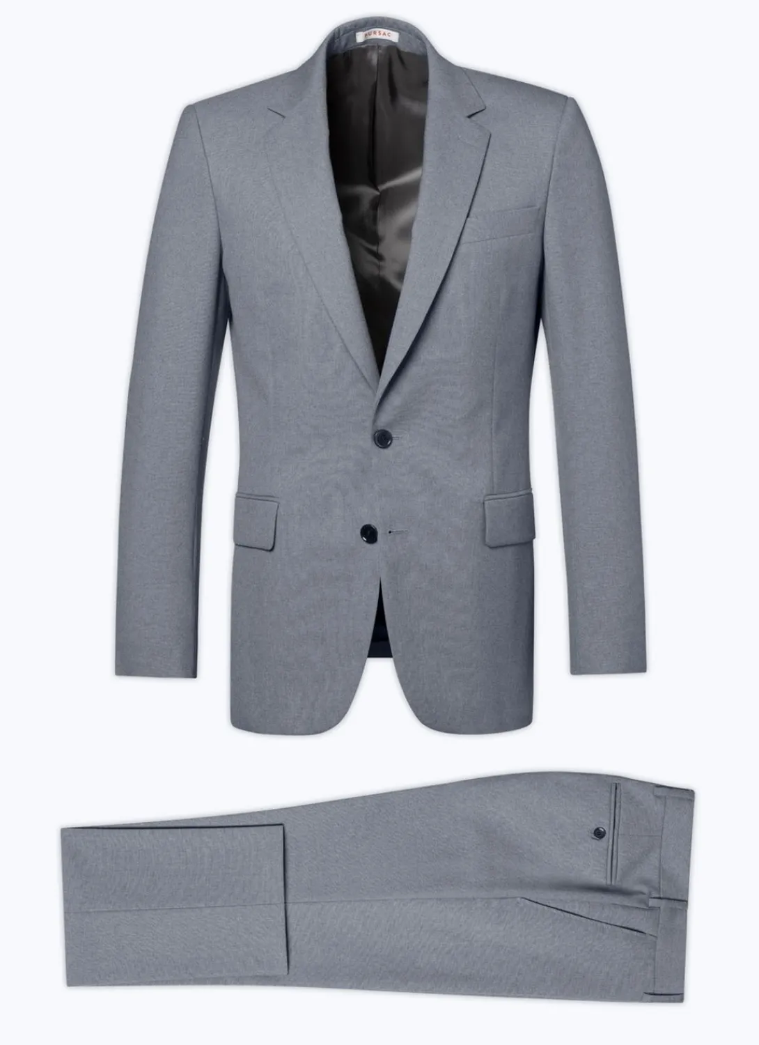 Fursac Wool Canvas Fitted Suit Grey Hot