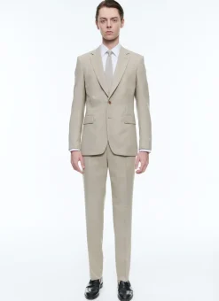 Fursac Wool Canvas Suit Beige Store