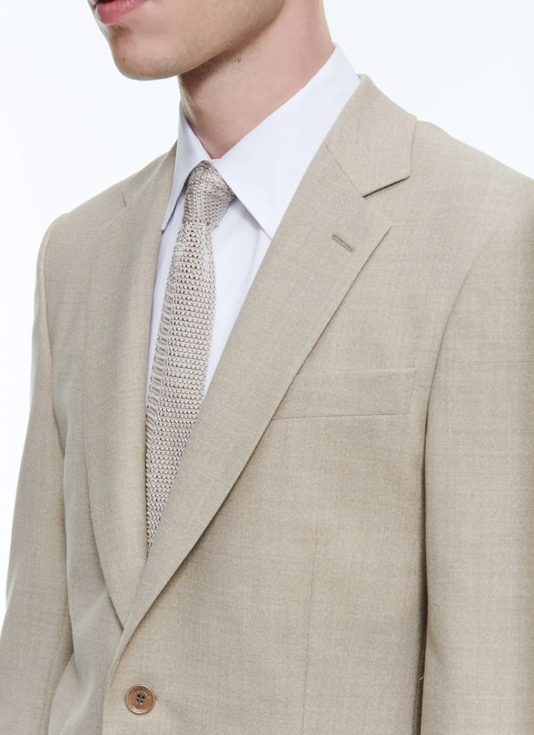 Fursac Wool Canvas Suit Beige Store