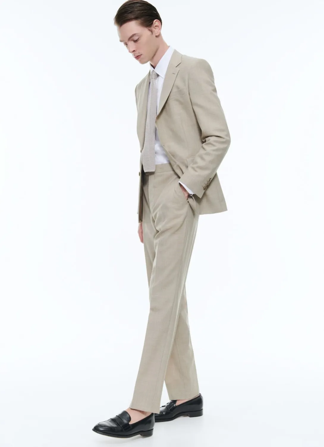 Fursac Wool Canvas Suit Beige Store