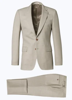 Fursac Wool Canvas Suit Beige Store