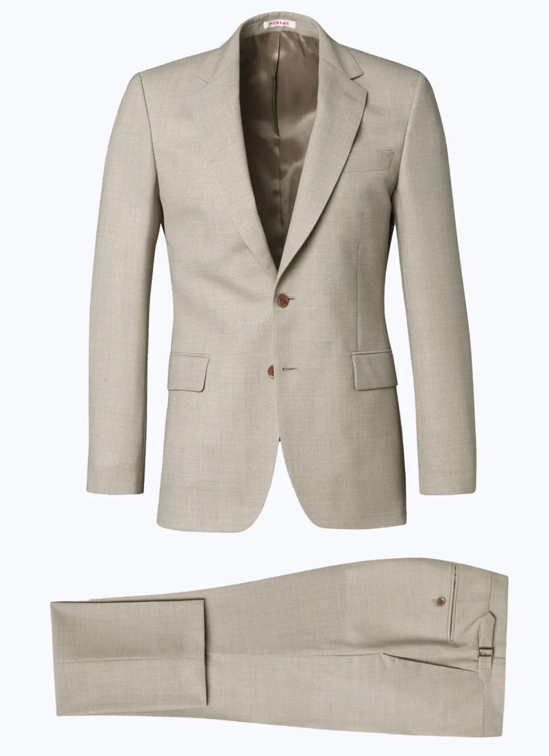 Fursac Wool Canvas Suit Beige Store