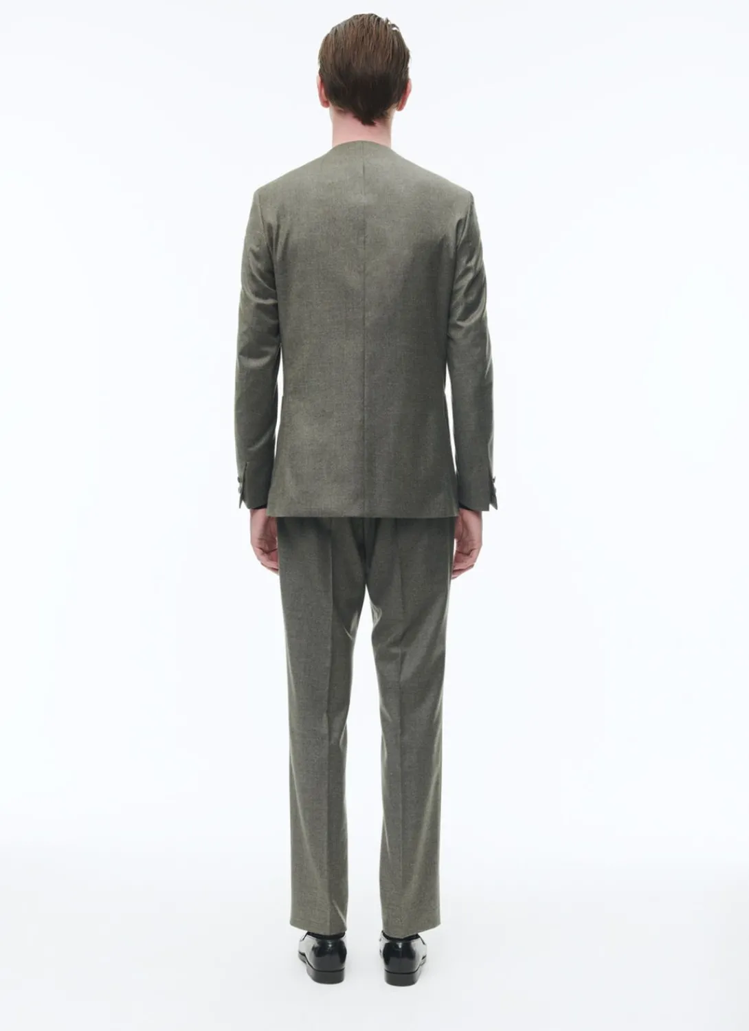 Fursac Wool Collarless Double-Breasted Suit Bronze Sale