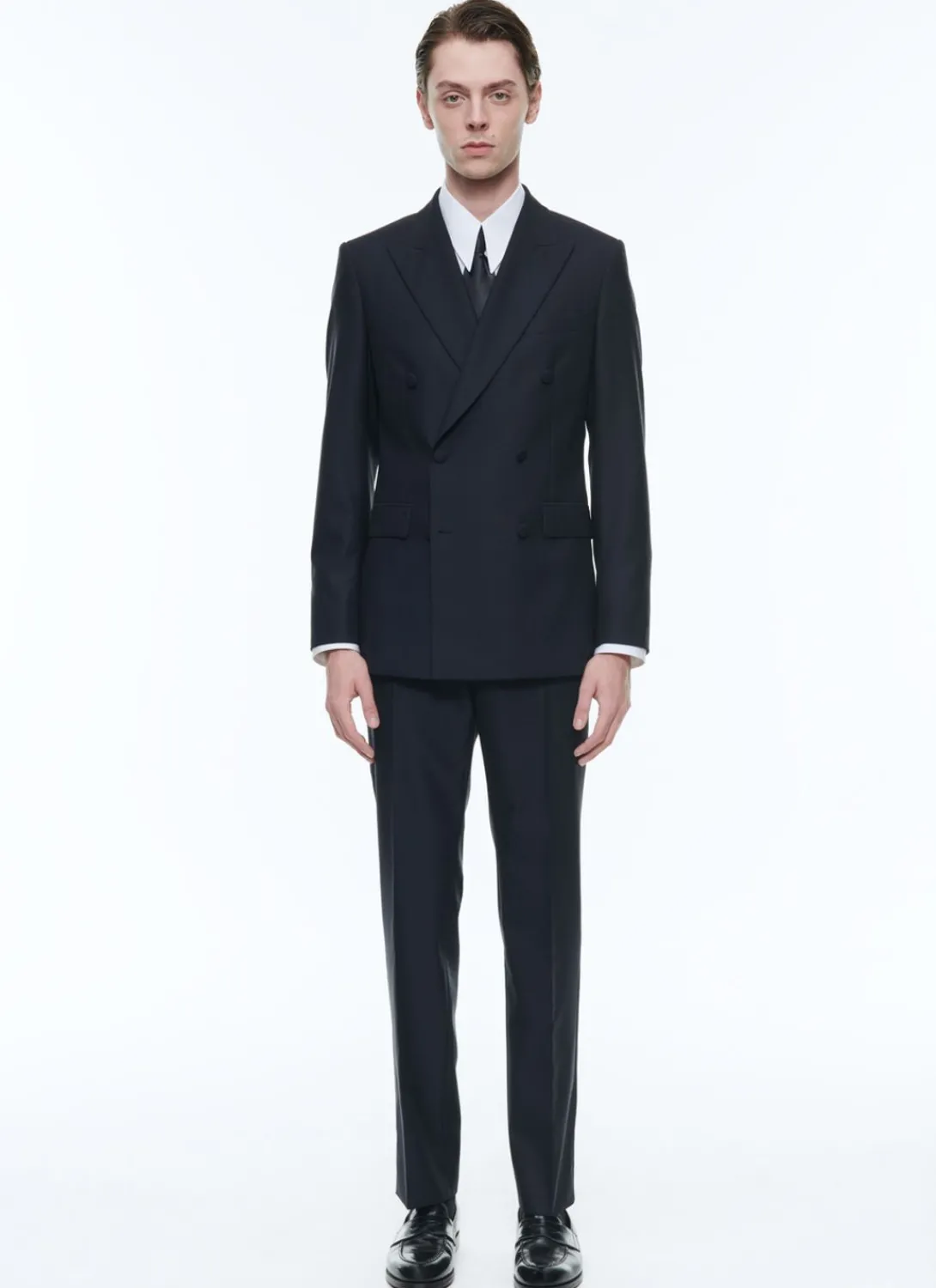 Fursac Wool Faille Double-Breasted Tuxedo Navy Blue Online