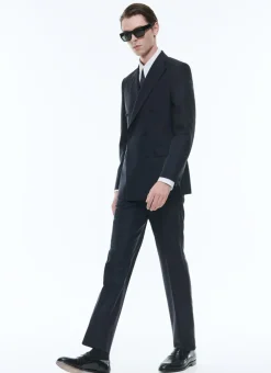 Fursac Wool Faille Double-Breasted Tuxedo Navy Blue Online