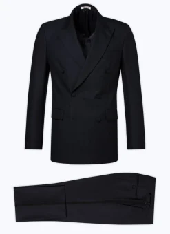 Fursac Wool Faille Double-Breasted Tuxedo Navy Blue Online