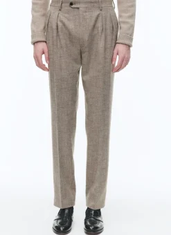 Fursac Wool Fitted Suit With Herringbone String-Like Beige - Herringbone Pattern Best Sale