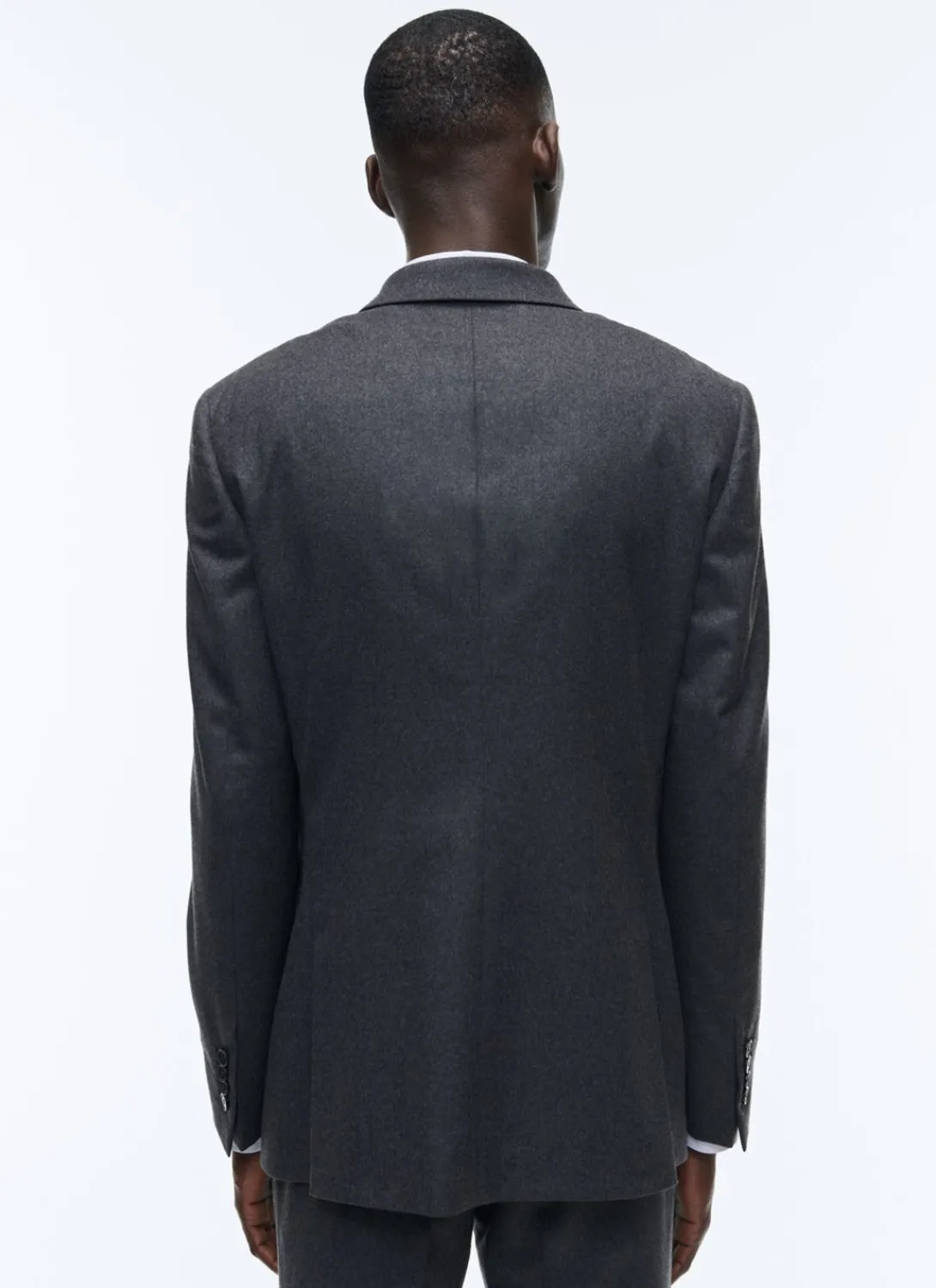 Fursac Wool Flannel Double-Breasted Jacket Charcoal Grey New