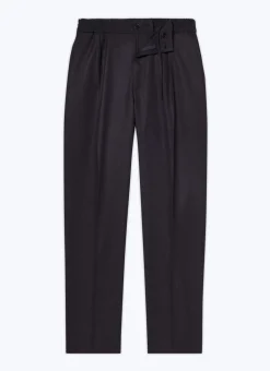 Fursac Wool Flannel Elasticated Trousers Navy Blue Clearance