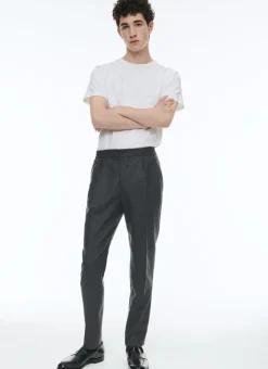 Fursac Wool Flannel Elasticated Trousers Grey Cheap