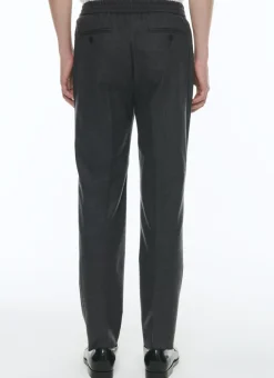Fursac Wool Flannel Elasticated Trousers Grey Cheap