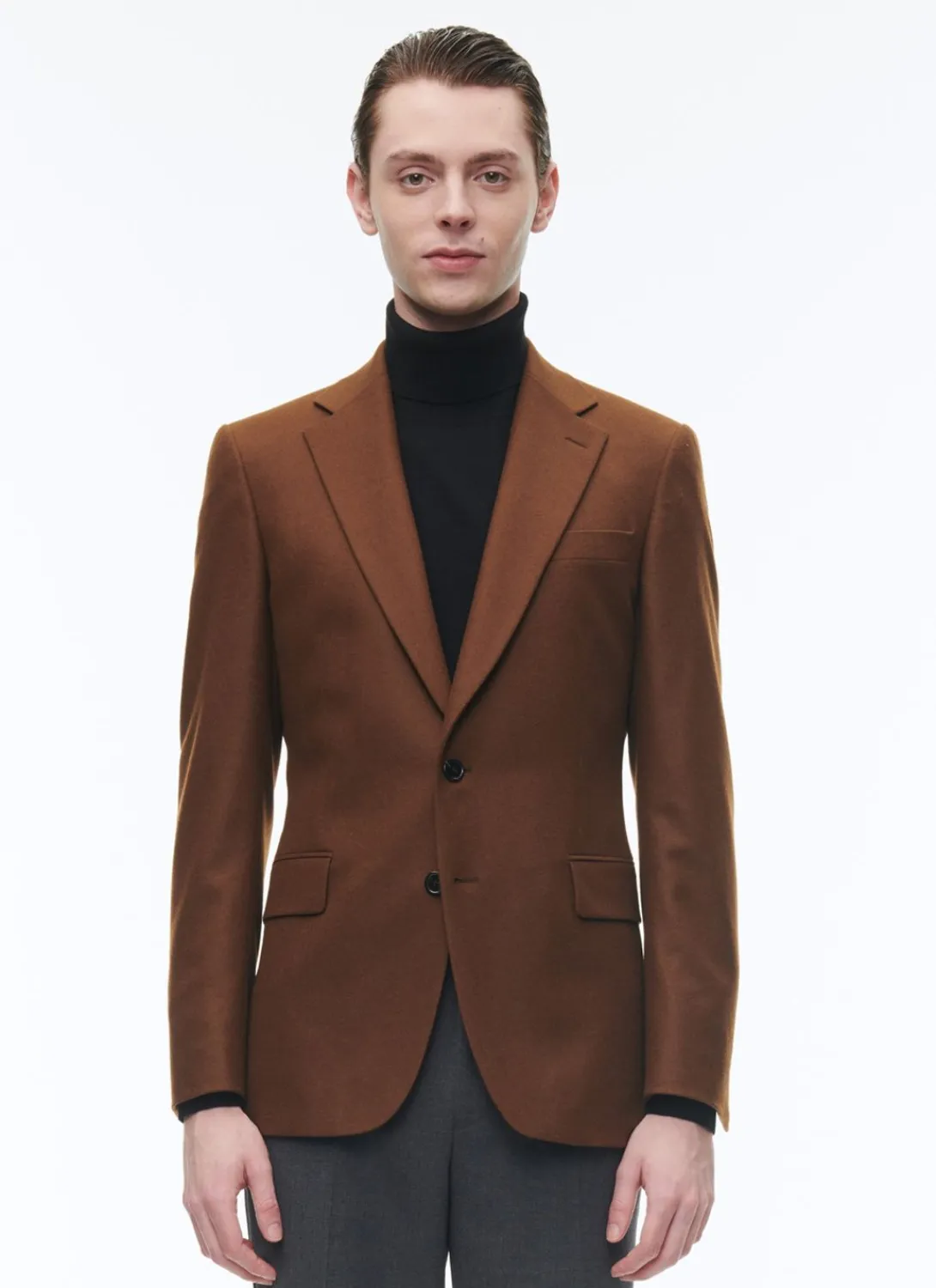 Fursac Wool Flannel Fitted Jacket Cinnamon Sale