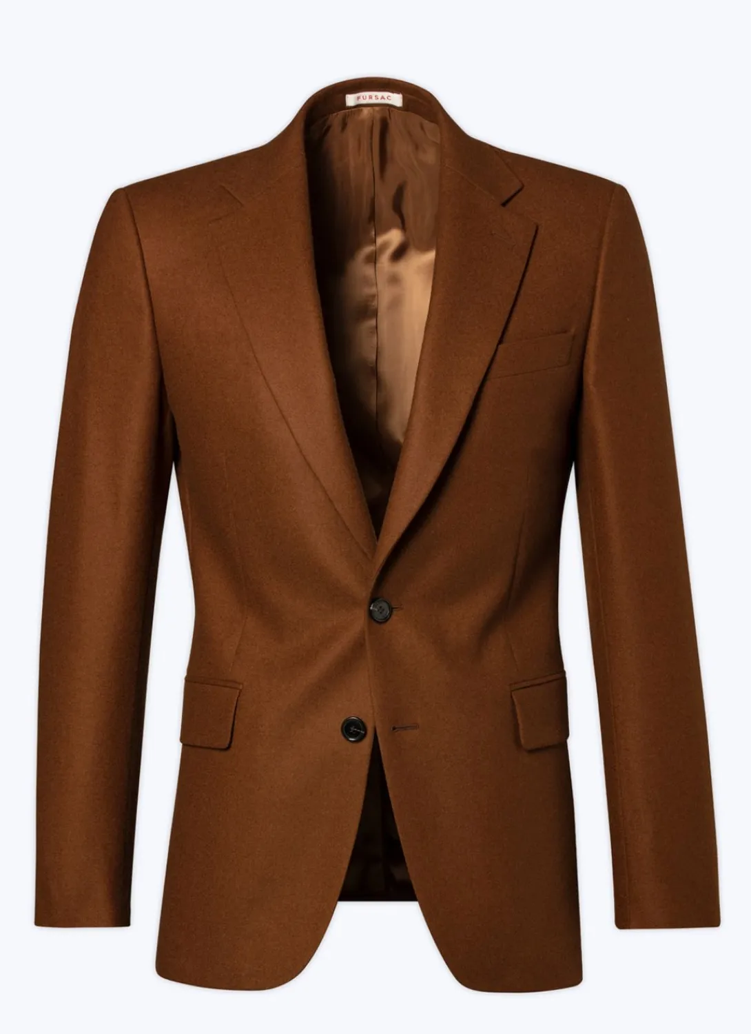 Fursac Wool Flannel Fitted Jacket Cinnamon Sale