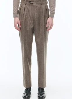 Fursac Wool Flannel Fitted Suit Chestnut - Stripes Shop