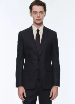 Fursac Wool Flannel Jacket Navy Blue Best Sale