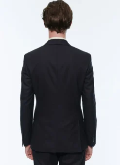 Fursac Wool Flannel Jacket Navy Blue Best Sale