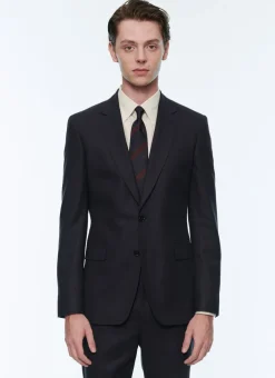 Fursac Wool Flannel Si Navy Blue Fashion