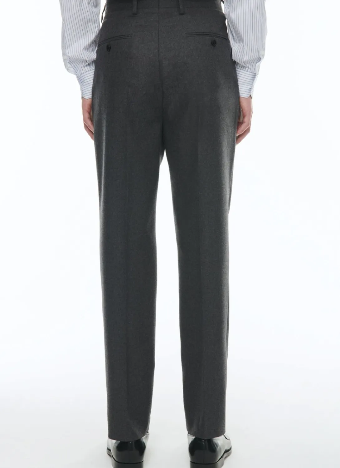 Fursac Wool Flannel Straight Trousers Grey Store