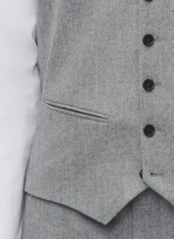 Fursac Wool Flannel Suit Waistcoat Light Grey Online