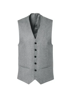 Fursac Wool Flannel Suit Waistcoat Light Grey Online