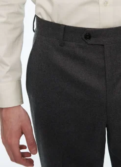 Fursac Wool Flannel Trousers Charcoal Grey Shop