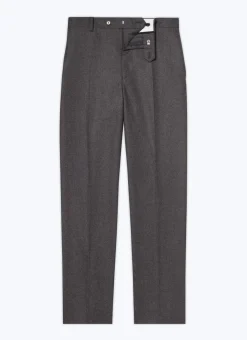 Fursac Wool Flannel Trousers Charcoal Grey Shop