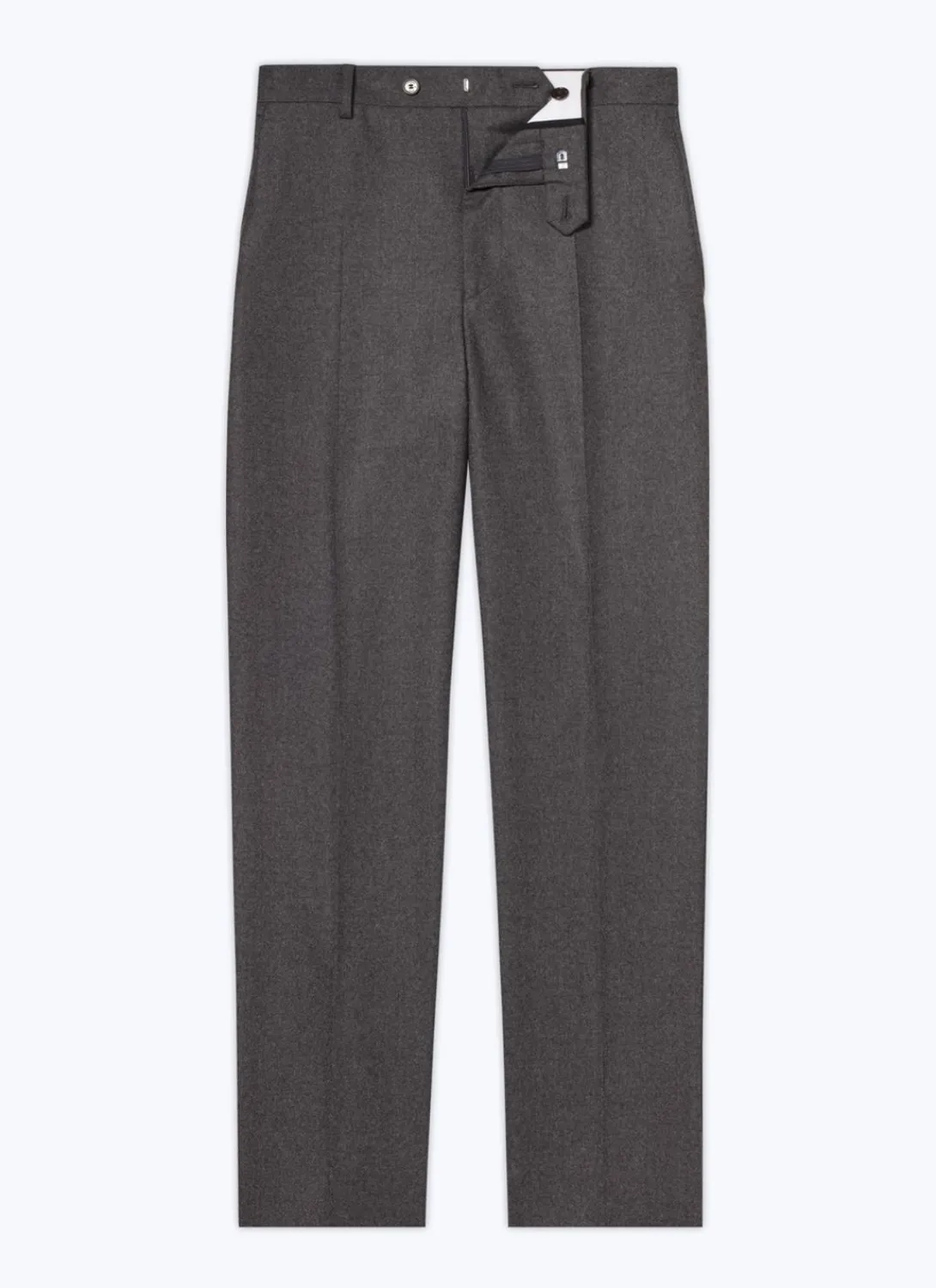 Fursac Wool Flannel Trousers Charcoal Grey Shop