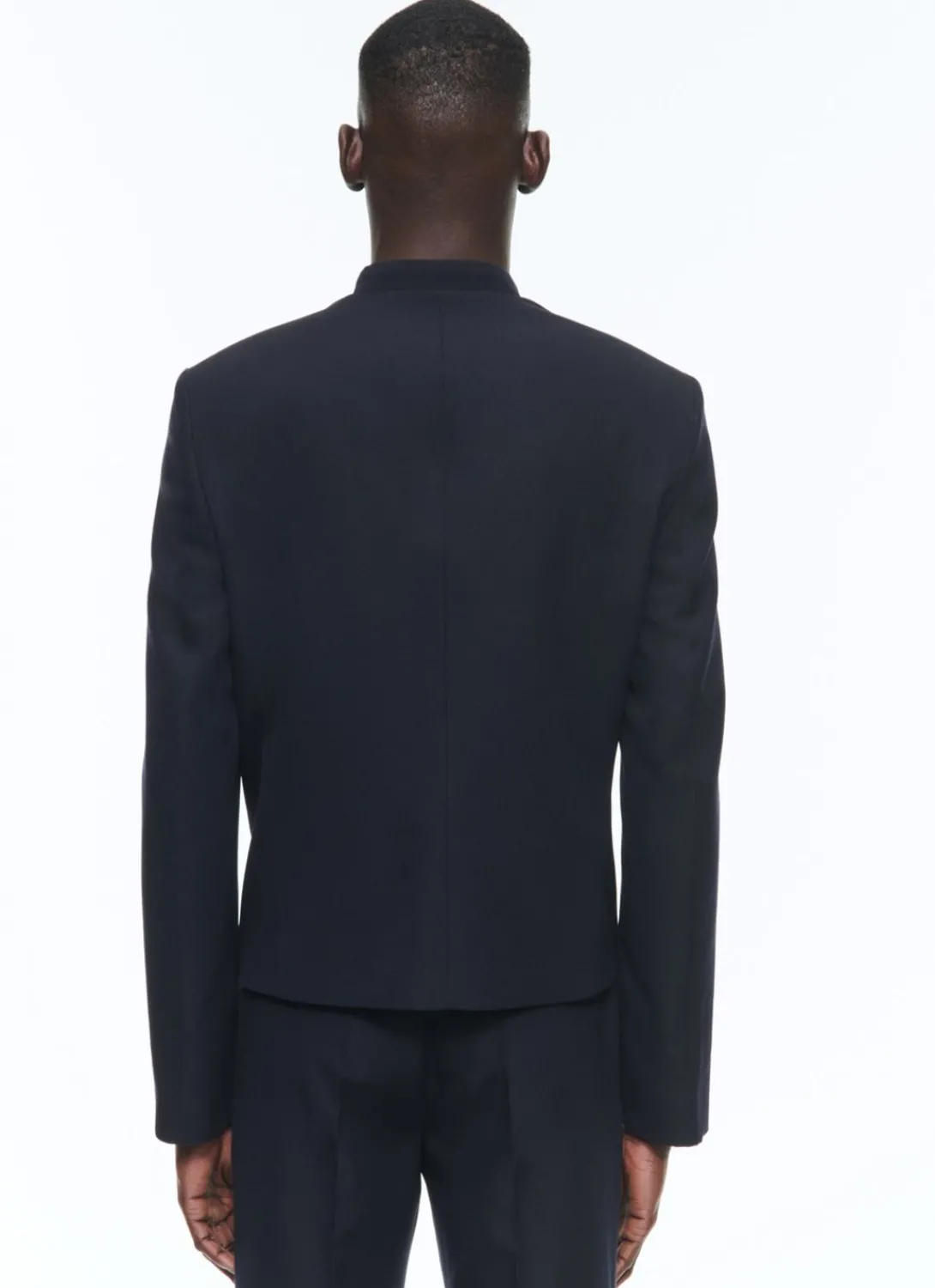 Fursac Wool Jacket With Officer Collar Navy Blue Hot