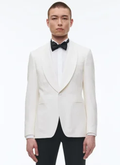 Fursac Wool, Mohair And Silk Tuxedo Jacket Ecru Hot