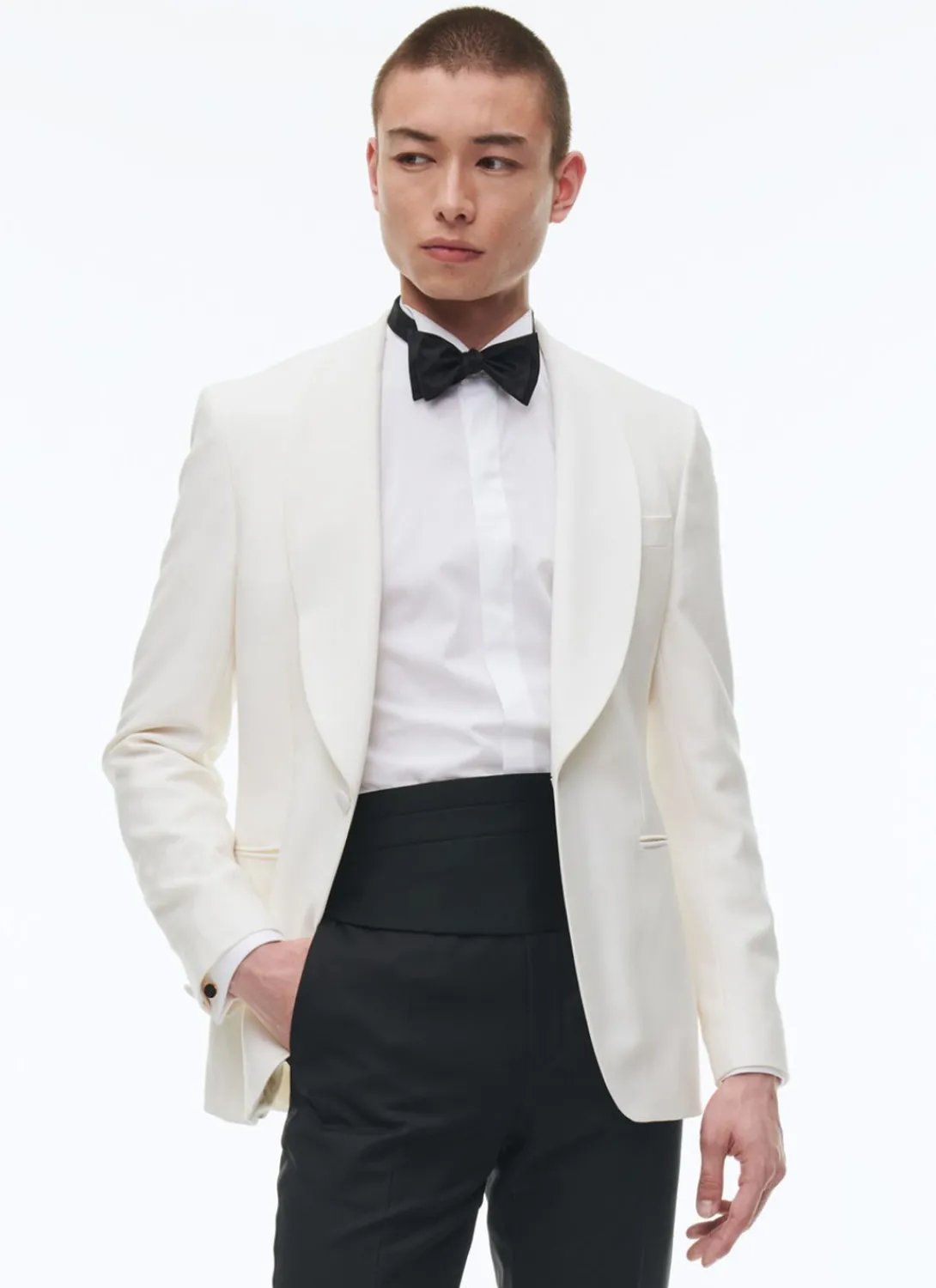 Fursac Wool, Mohair And Silk Tuxedo Jacket Ecru Hot