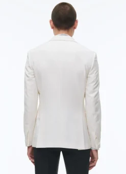 Fursac Wool, Mohair And Silk Tuxedo Jacket Ecru Hot