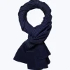 Fursac Wool Scarf With Polka Dots Midnight Blue New