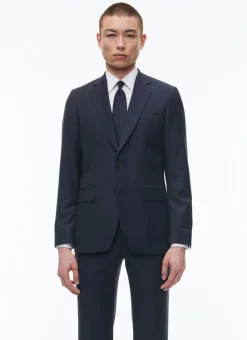 Fursac Wool Serge Large Suit Jacket Navy Blue Discount
