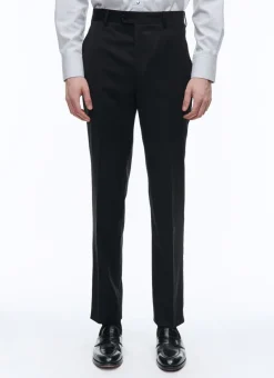 Fursac Wool Serge Large Trousers Black Fashion