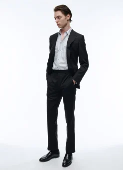 Fursac Wool Serge Large Trousers Black Fashion