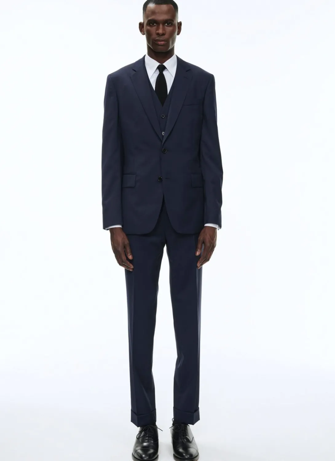 Fursac Wool Serge 3-Piece Suit Navy Blue Sale