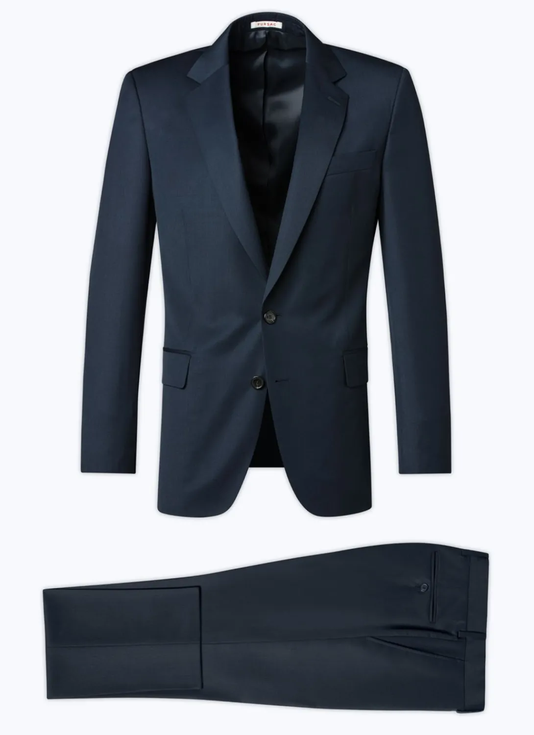 Fursac Wool Serge Suit Navy Blue Fashion