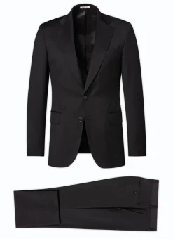 Fursac Wool Serge Suit Black Outlet