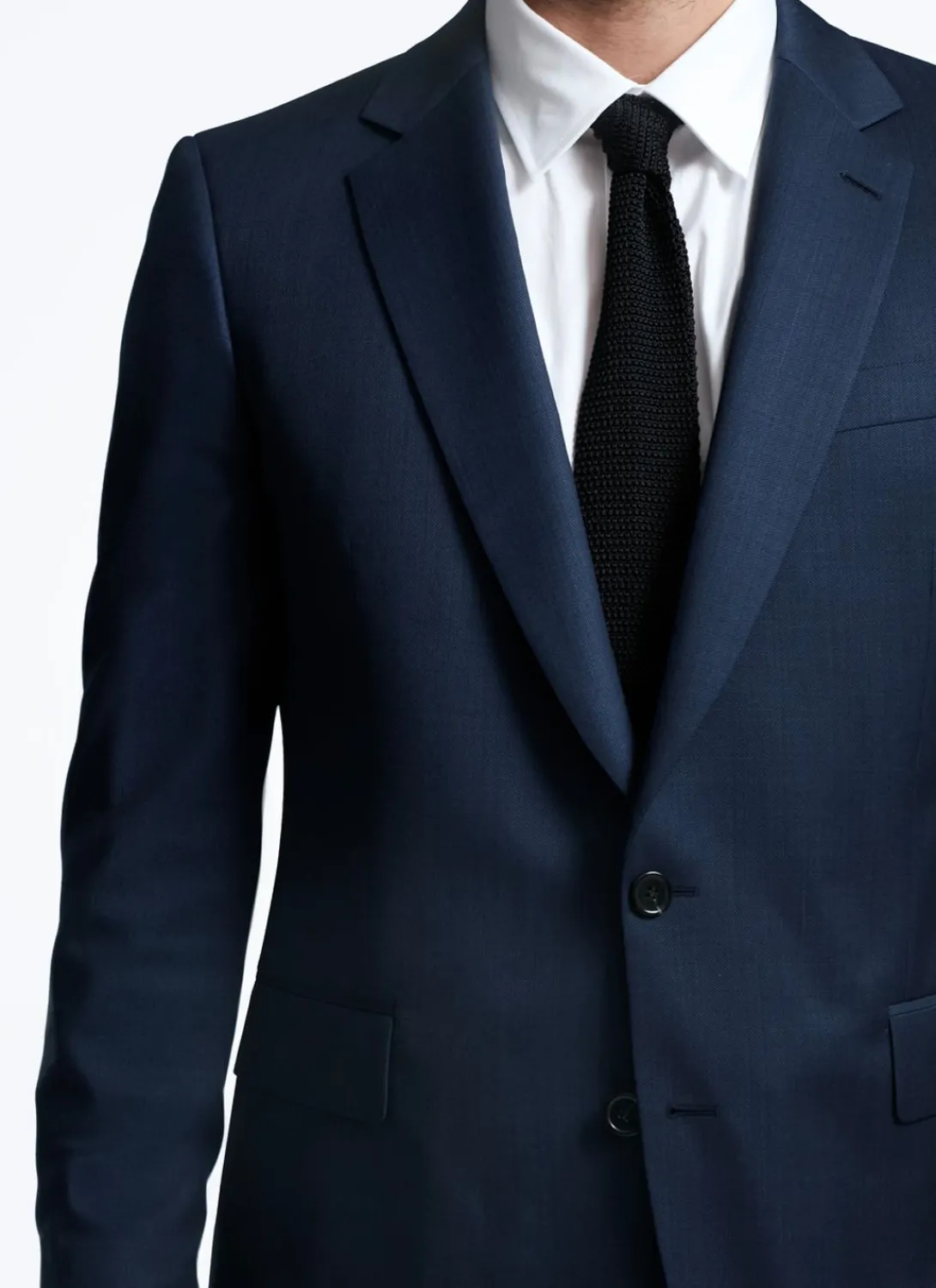 Fursac Wool Suit With Micro Design Navy Blue - Micro Design Sale